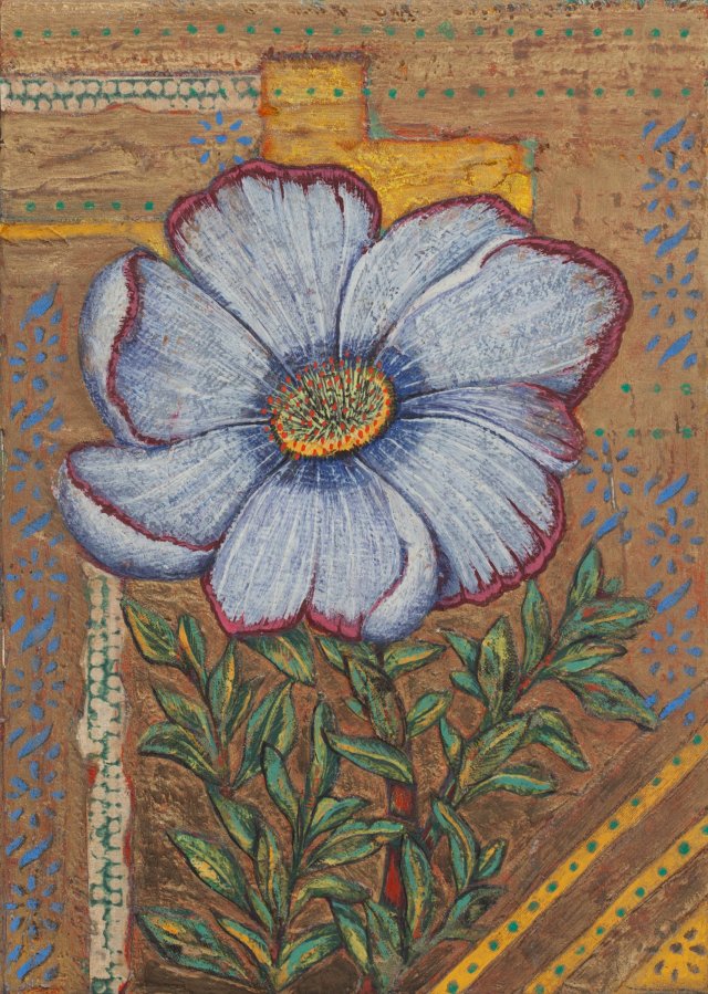 White Flower with Ruby Edges