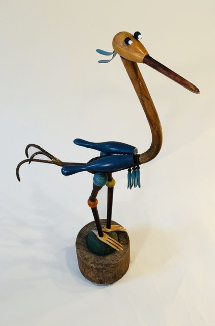 Blue Heron [Bowling Pins, Darning Eggs, Cultivator, Wooden Balls, Clothes Pins]