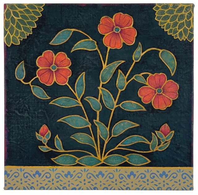 A Small Flowering Plant: Blue Leaves