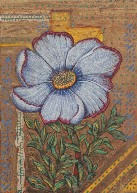 White Flower with Ruby Edges