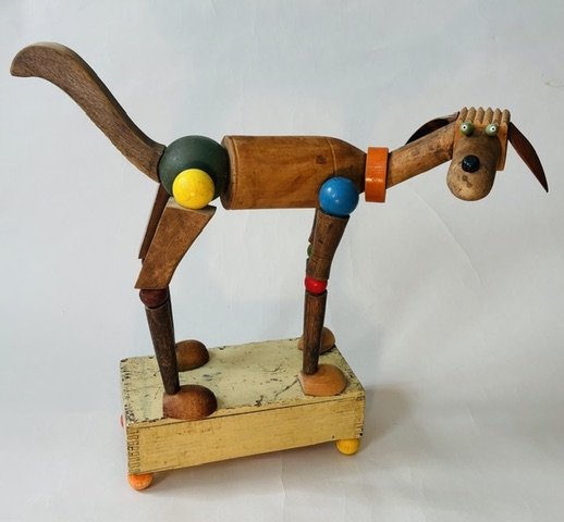 Dog with Orange Collar [Tenderizer, Pounder, Darning Eggs, Tool Box, Spoons, Croquet Ball]